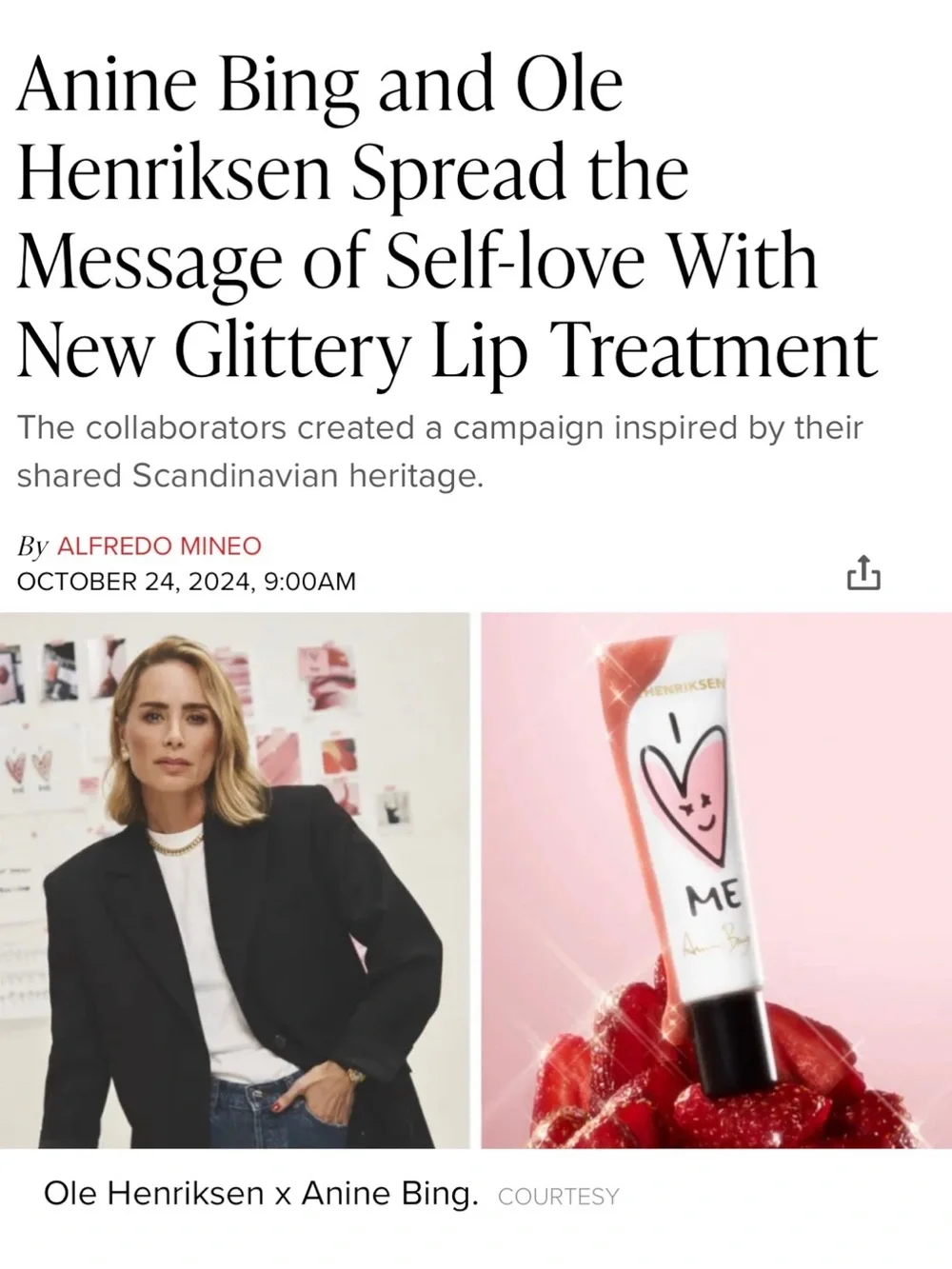 BNIB Ole Henriksen x Anine Bing I ❤️ Me Peptide Lip Treatment Limited Edition